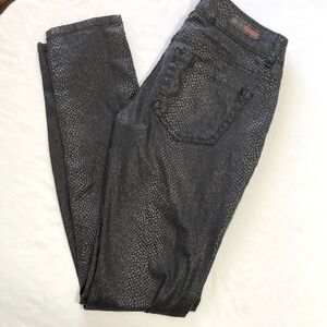Bongo Vintage 90’s SnakeSkin Black Straight legLow rise jeans excellent pre love